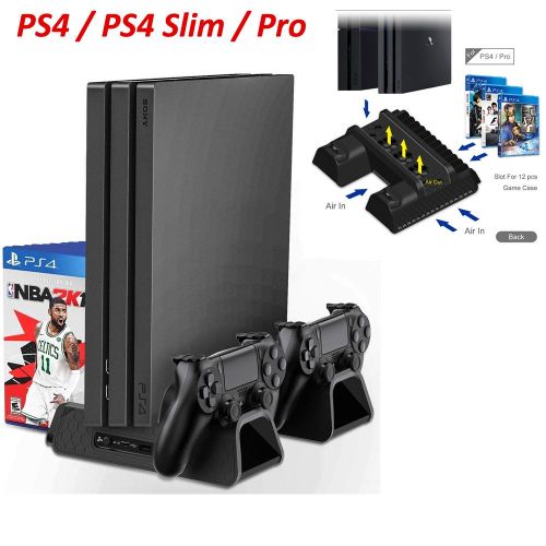 Dobe Support Chargeur Manette PS4 / PS4 Slim / PS4 Pro - Support PS4 PlayStation 4 , 3 Ventilateur Refroidissement + Espace stockage pour 12 jeux
 Fiche Technique et Prix au Maroc