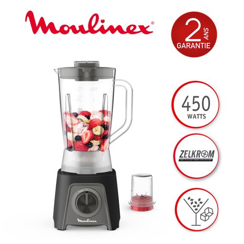 Moulinex Blendeo 1,5l 450w 2v 1acc Noir LM2C3824
 Fiche Technique et Prix au Maroc