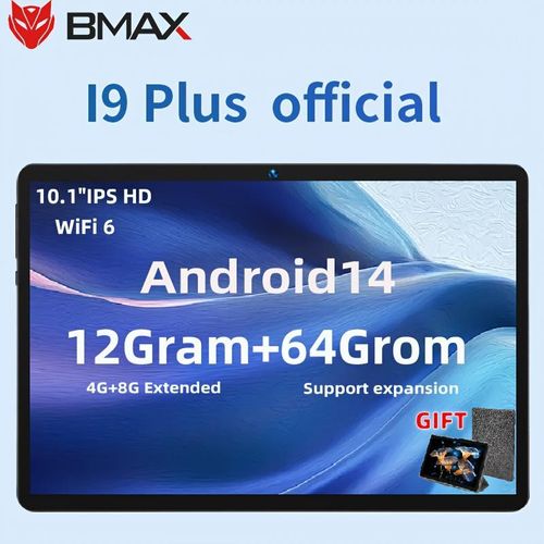 Bmax Tablette I9 Plus Android 14, 4GB RAM Extensible à 12GB, 64GB ROM, pochette Gratuite
 Fiche Technique et Prix au Maroc