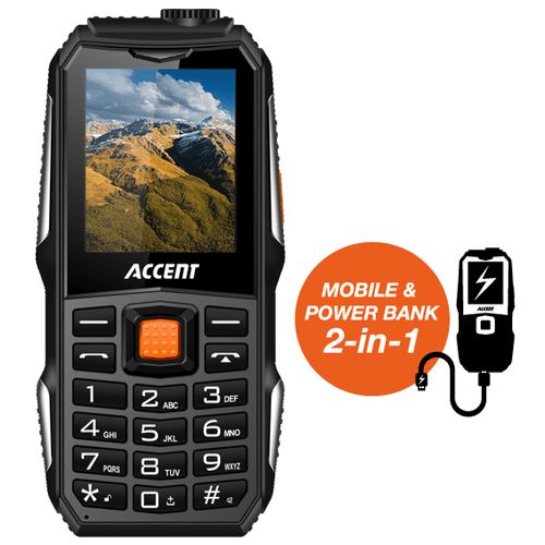 Accent Tank P18 Gsm 2in1 5000 MAh 1.8 Caméra, Radio FM, Torche-LED, Téléphone Portable et Batterie Externe
 Fiche Technique et Prix au Maroc