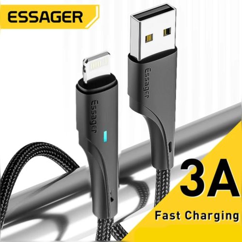 ESSAGER  câble USB /iphone pour recharge rapide, cordon de chargeur pour iPhone,ipade macbook
 Fiche Technique et Prix au Maroc