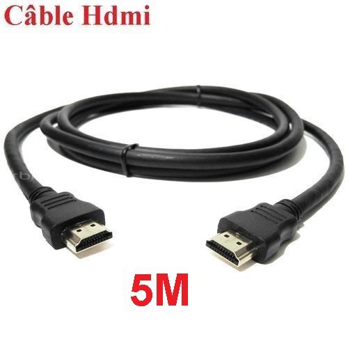 Câble HDMI Mâle Mâle Longueur 5 mètres Tv PS PC Ordinateur 5M
 Fiche Technique et Prix au Maroc