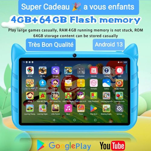 Tablette PC Ram 4G Rom 64Go Android13 Écran HD 7 pouces Caméra Wifi clavier
 Fiche Technique et Prix au Maroc