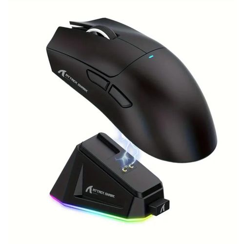 ATTACK SHARK X11 Ultra-Light Wireless Gaming Mouse with Magnetic RGB Charging Base, BT/2.4G/Wireless/Tablet Connection
 Fiche Technique et Prix au Maroc