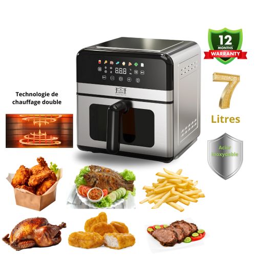 Home Gadgets Air Fryer 7L Acier Inoxydable Double Chaleur haut et bas 
 Fiche Technique et Prix au Maroc