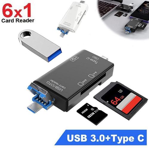 Lecteur de carte mémoire OTG, USB, Type C, Cartes SD / Micro SD / TF, Adaptateur de lecteur multi-cartes (Noir-Blanc)
 Fiche Technique et Prix au Maroc