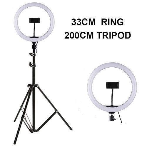 Ring Light LED 33cm avec Trepied et Support Telephone, Selfie RingLight pour Live Video/Maquillage/Vlog
 Fiche Technique et Prix au Maroc