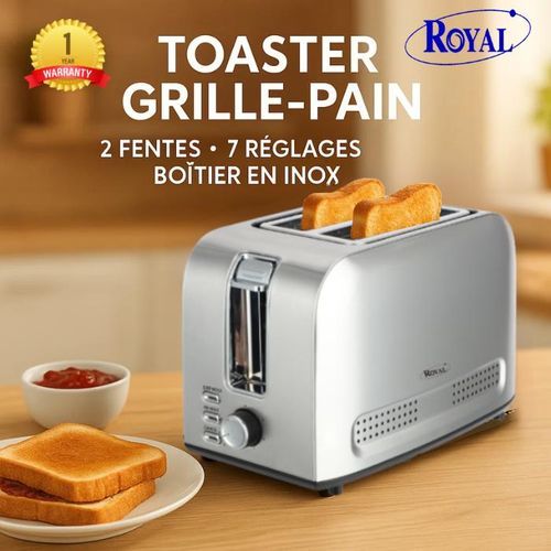 Royal Toaster Grille pain - 2 FENTES - 7 Réglages - TA 01201-GS
 Fiche Technique et Prix au Maroc