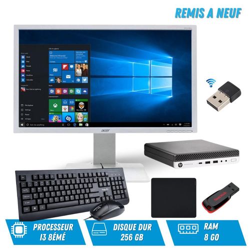 Hp ProDesk 600 G3 Intel® Core™ i3-7éme Ram 8 Go Disque Dur 256 Go SSD + écran 24 pouces Remis à Neuf
 Fiche Technique et Prix au Maroc