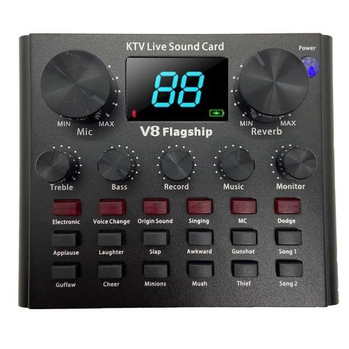 Carte son en direct, avec câble Audio USB, BT, effets sonores universels pour téléphone et ordinateur
 Fiche Technique et Prix au Maroc