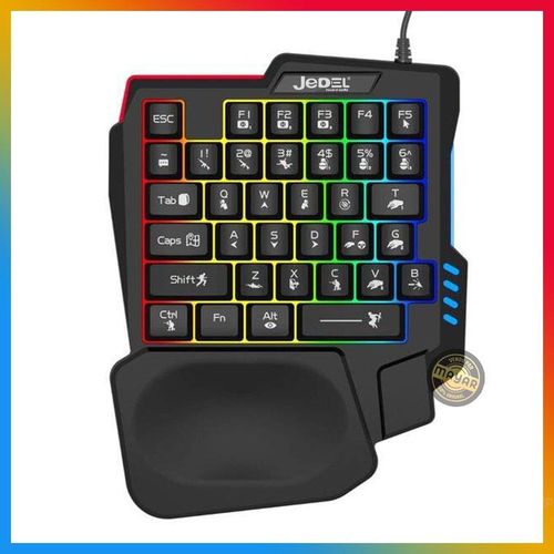 Jedel Demi Clavier Gaming Monomains RGB K601 – 35 touches, macros FN, repose-poignet, USB filaire, anti-ghosting intégral
 Fiche Technique et Prix au Maroc