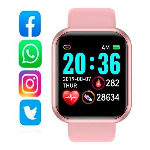 Smartwatch Montre connectée rose Waterproof fréquence cardiaque pression sport
 Fiche Technique et Prix au Maroc