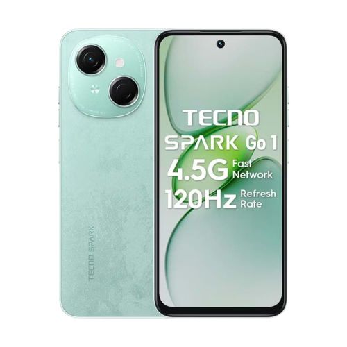 Tecno Spark Go 1 - 6.6" (64GB de ROM + 3GB jusqu'à 6Go de RAM) 5000mAh - IPS LCD 120Hz - Magic Skin Green
 Fiche Technique et Prix au Maroc