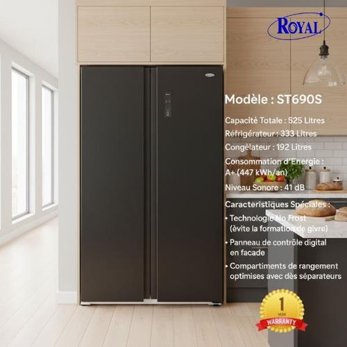 Royal Réfrigérateur Américain - Side By Side ST690S NO FROST - Garantie 12mois
 Fiche Technique et Prix au Maroc