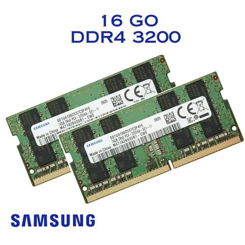 Samsung Mémoire RAM DDR4 pour ordinateur portable, 16 go, 3200MHz
 Fiche Technique et Prix au Maroc