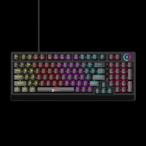 R8 Clavier mécanique à bouton multifonction filaire à 98 touches avec rétroéclairage RVB, arbre bleu, Blue Switch, étanche à l'eau et à la poussière, personnalisable 1039
 Fiche Technique et Prix au Maroc