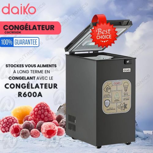 Daiko Congélateur Rapide anti-bactérie 70 L Silencieux avec Technologie courant faible, CGC90XDK
 Fiche Technique et Prix au Maroc