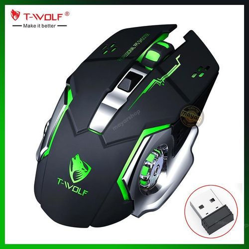 Twolf Souris de Jeu Sans Fil Rechargeable Bluetooth 2.4G avec Clic souris Gaming 6 boutons Silencieux et Rétroéclairage RGB 7 Couleurs
 Fiche Technique et Prix au Maroc