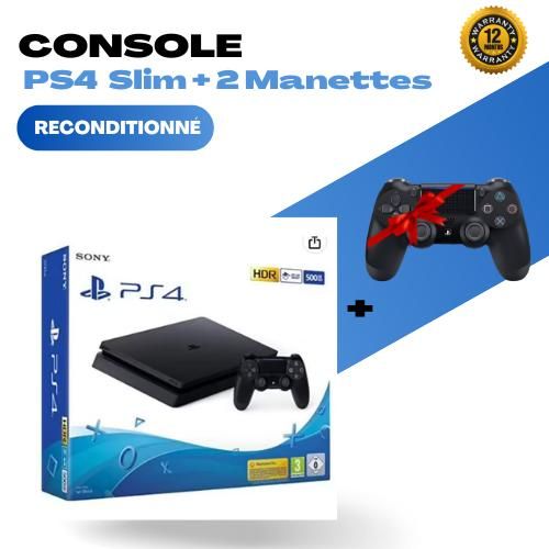 Playstation Pack Console PS4 Slim 500 Go – Reconditionnée avec Boîte Officielle + Manette DualShock 4 Offerte
 Fiche Technique et Prix au Maroc