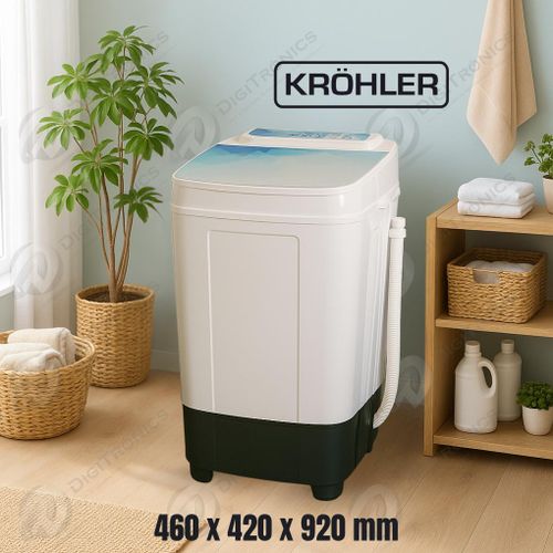 Kr”hler Machine à laver semi-automatique 9kg sans essorage, faible consommation, KPB-9.1-SE, Garantie 1 An
 Fiche Technique et Prix au Maroc