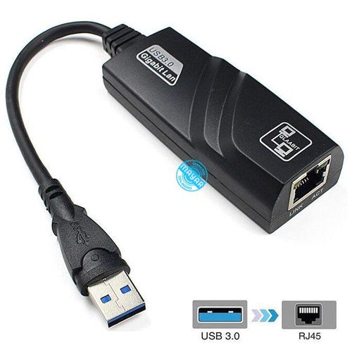 Adaptateur réseau 1000 Mbps USB 3.0 vers RJ45 Adaptateur Ethernet LAN  Carte réseau 100/1000 Mbps pour ordinateur portable Macbook Windows
 Fiche Technique et Prix au Maroc