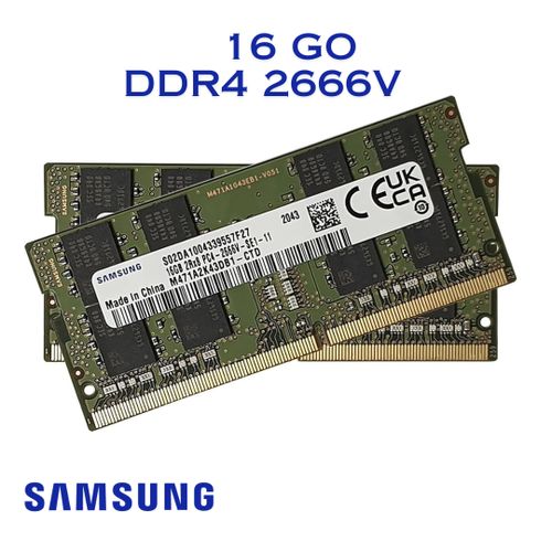 Samsung Mémoire pc portable 16 Go (16 Go, 1 x 16 Go, DDR4, 2666 MHz
 Fiche Technique et Prix au Maroc