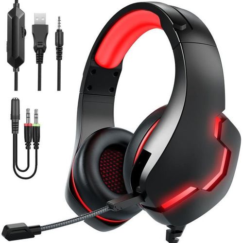 Casque Gamer J10 , Casque Gaming Pour PS5 PS4 Xbox One S PC - Microphone à isolation phonique - Rouge, Noir
 Fiche Technique et Prix au Maroc