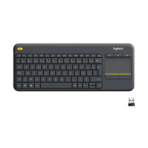 Logitech K400 Plus Clavier Sans Fil Touch TV Avec Contrôle Média et Pavé Tactile, Clavier Francais AZERTY - Noir
 Fiche Technique et Prix au Maroc