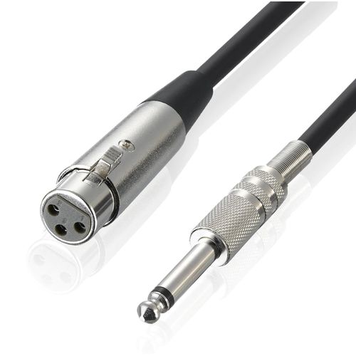 Jack 1/4 pouces, 6.5mm Mâle vers XLR Femelle, Câble Mono + Feuille Tressée Blindée - 3M
 Fiche Technique et Prix au Maroc