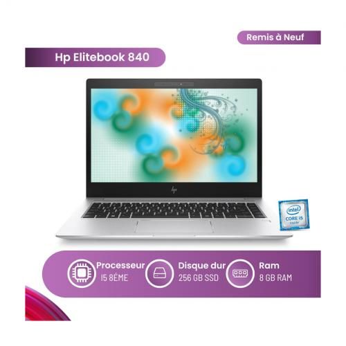 Hp EliteBook 840 G5 – 14” – Core i5 8ème Gén – 8GB RAM – 256GB SSD – QWERTY (Remis à neuf)
 Fiche Technique et Prix au Maroc