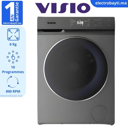Visio Machine à laver automatique 6Kg 800 T/min, A++, V3XVG60
 Fiche Technique et Prix au Maroc