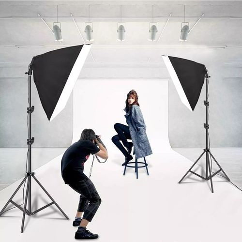 2 Softbox Studio de Photographie PRO, Lightbox Photo Video Green Screen Light Box 50 cm x 70 cm (Sans Tripod)
 Fiche Technique et Prix au Maroc