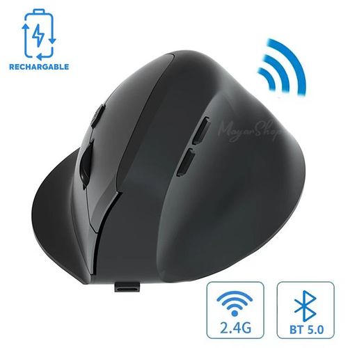 Souris verticale sans fil Triple connexion 2 modes Bluetooth + clé 2.4GHz Rechargeable DPI Réglable optique sans fil 5 boutons pour ordinateur portable PC, Mac...
 Fiche Technique et Prix au Maroc
