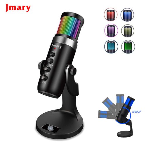 Jmary Microphone RGB cardioïde à condensateur USB, Type-c (IOS / Android, Mac / Windows)
 Fiche Technique et Prix au Maroc