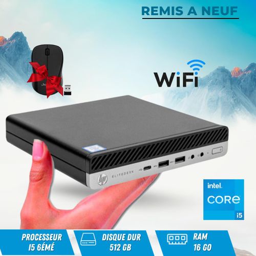 Hp Elitedesk 800/600 G3 Mini Core i5 6éme 16Go DDR4 512Go SSD Win 10 Pro - Remis à Neuf -
 Fiche Technique et Prix au Maroc