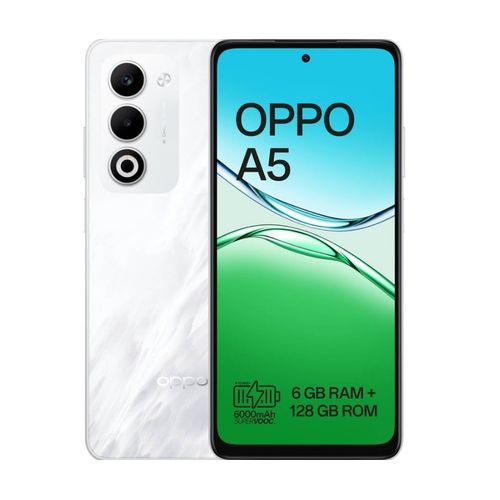 Oppo A5 (6Go+128Go) - 50MP - IP65 - Batterie 6000mAh +45W SUPERVOOC- AI Editeur - Mist White – 6,6’’
 Fiche Technique et Prix au Maroc