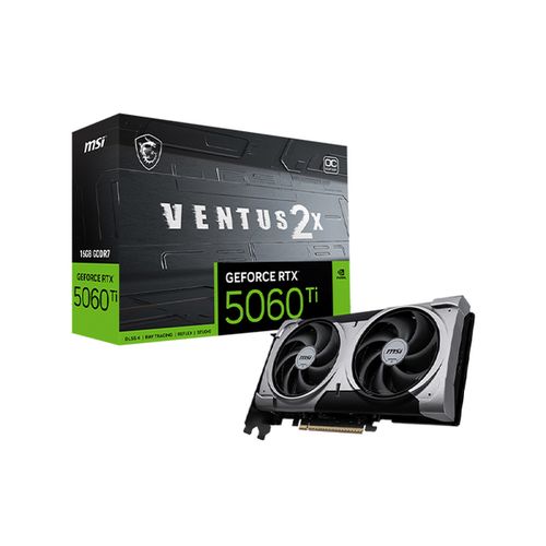 Msi CARTE GRAPHIQUE GEFORCE RTX 5060Ti 16G VENTUS 2X OC PLUS
 Fiche Technique et Prix au Maroc
