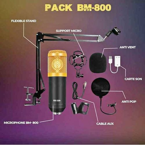 Condenser Microphone Broadcasting Studio professionnel BM-800
 Fiche Technique et Prix au Maroc