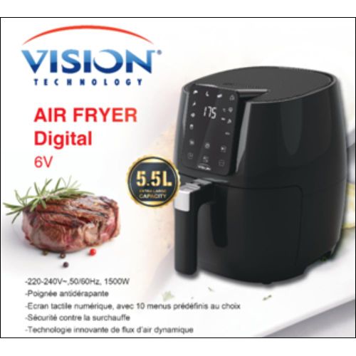 Vision Air Fryer – 5 Litres -10 Programme
 Fiche Technique et Prix au Maroc