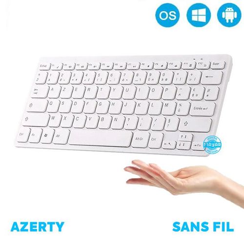 Mini clavier sans fil 78 touches AZERTY ultra mince clavier Plug and Play pour PC, iPad, téléphone, tablette
 Fiche Technique et Prix au Maroc