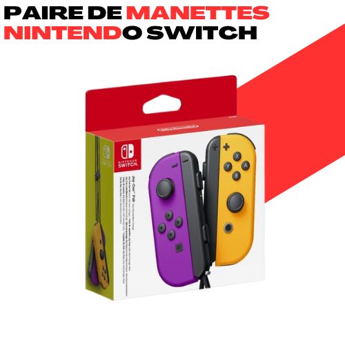 Nintendo Paire de Manette Joy-Con Violet Néon et Orange Néon
 Fiche Technique et Prix au Maroc