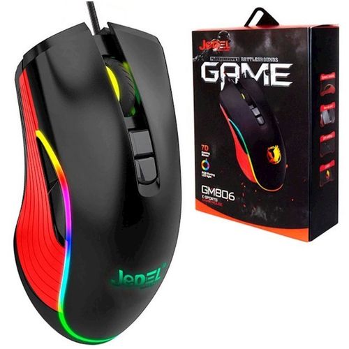 Jedel Souris de jeu USB filaire d'ordinateur GM806 avec rétro-éclairage RGB 4000 Dpi Programmable
 Fiche Technique et Prix au Maroc