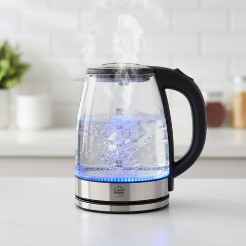 Italy Home Design Bouilloire électrique en  verre transparent 2L 1500W
 Fiche Technique et Prix au Maroc