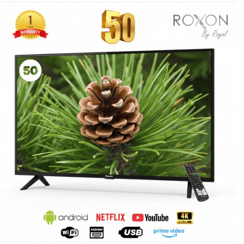 Roxon FL 50 SA - Télévison - 50" Full HD Smart TV Android 14 - Récepteur Intégré +TNT + HDMI +USB.
 Fiche Technique et Prix au Maroc
