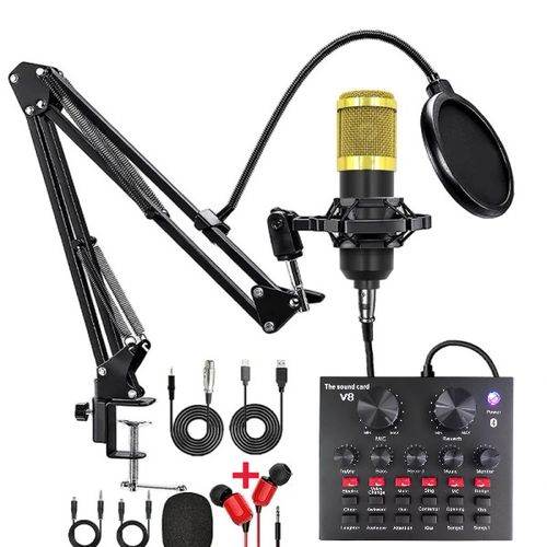 Ensemble complet de microphone   condensateur avec Carte Son 
 Fiche Technique et Prix au Maroc