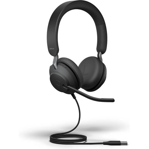 Jabra Evolve2 40 Casque professionnel – USB – Filaire – Micro antibruit – Confort et performance premium
 Fiche Technique et Prix au Maroc