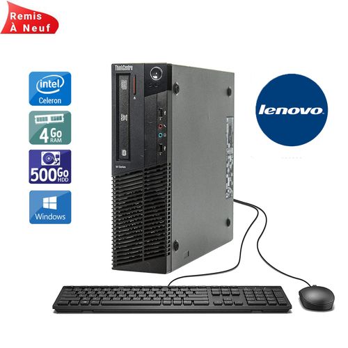 Lenovo M82 SFF Intel Celeron G1610 (2,6GHz) - RAM 4Go , HDD 500Go (Remis à Neuf)
 Fiche Technique et Prix au Maroc