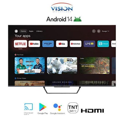 Vision Smart Tv Led 50" Android + Abonnement Chaine 12 Mois
 Fiche Technique et Prix au Maroc