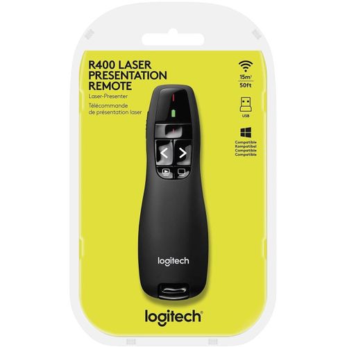 Logitech Pointeur laser R400 - Télécommande sans fil de présentation Wireless Presenter
 Fiche Technique et Prix au Maroc