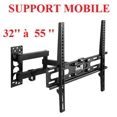 Support Tv Mural Pivotant Rotatif  de 32'' jusqu'à 55'' qualité supérieure
 Fiche Technique et Prix au Maroc